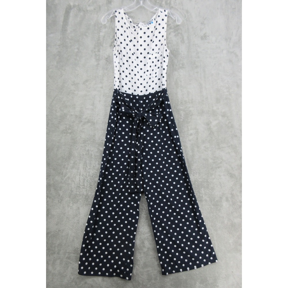 Whit Two Jumpsuit Womens Size 6 Anthropologie Dominio Polka Dot Wide Leg Belted